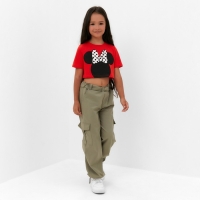 Футболка детская укороченная &laquo;ММ&raquo; Минни Маус, цвет красный