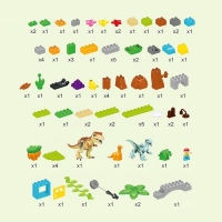 Конструктор &laquo;Парк динозавров&raquo;, 2 варианта сборки, 80 деталей