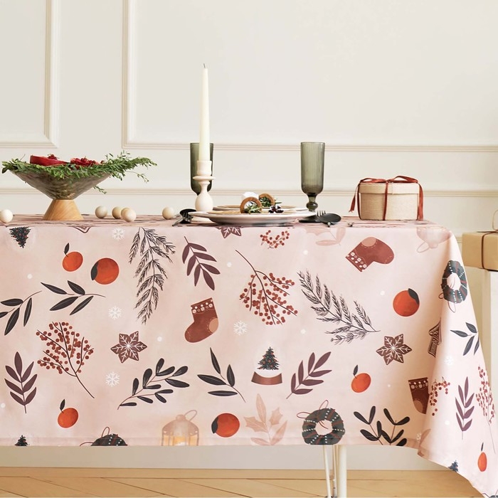 Скатерть Этель &laquo;Новогодние украшения&raquo;, 149х220 см, 100% хл, саржа 190 г/м2