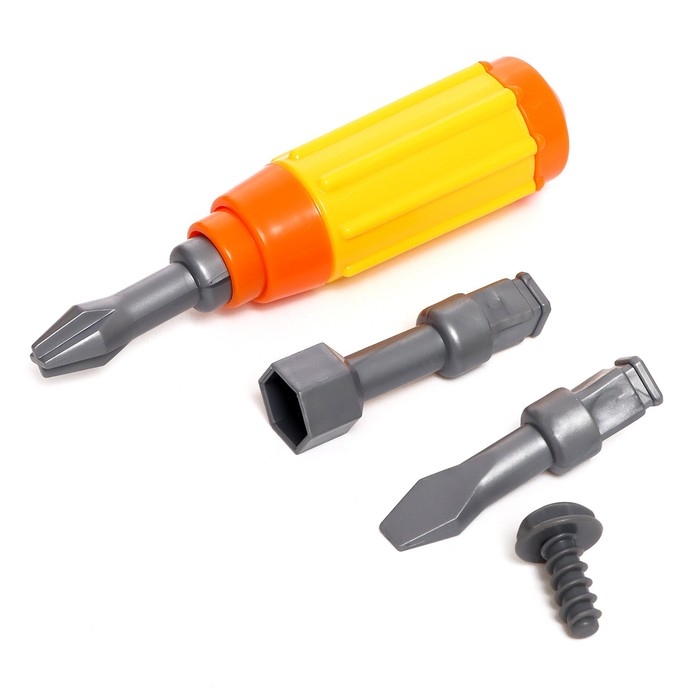 Конструктор винтовой &laquo;Трактор с прицепом&raquo;, с отвёрткой, и аксессуарами