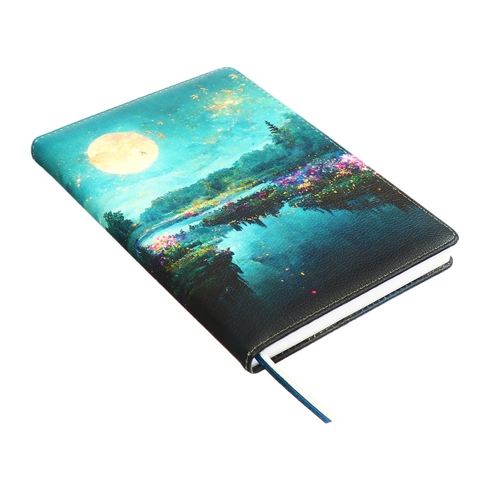 Ежедневник недатированный A5 136 листов, кожзам deVENTE. Nature, твердая обложка с поролоном, перфорация, ляссе, блок 70, зеленый