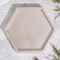 Подсвечник "Шестигранник. Мрамор" из гипса,9,7х11,3х1см,шампань