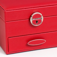 Шкатулка кожзам для украшений "Алые паруса" 16х16х11,8 см