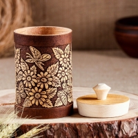 Туес "Бабочки в цветах", круглый, 9х9х15 см, береста Туес "Бабочки в цветах", круглый, 9х9х15 см, береста