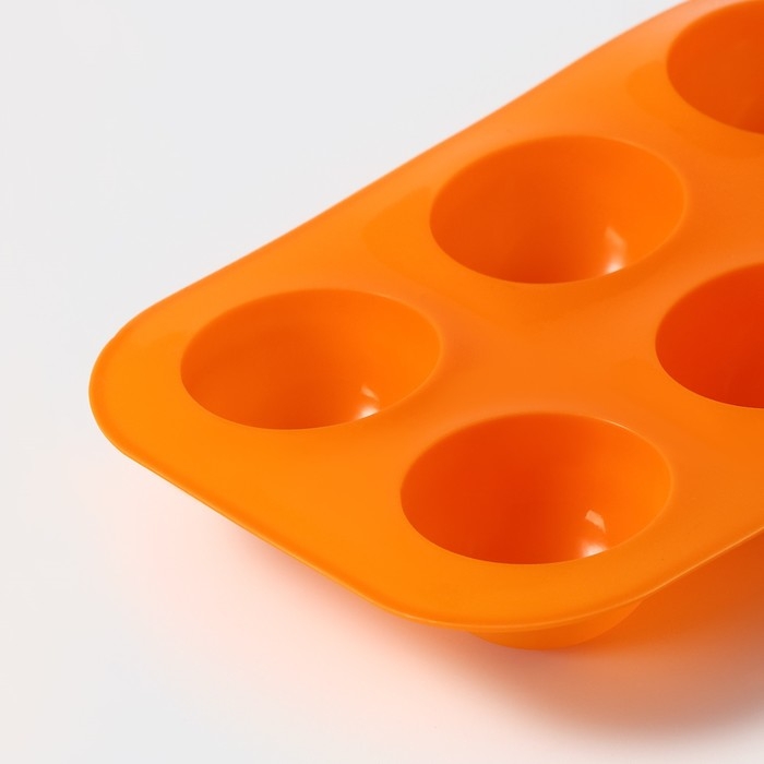 Форма для выпечки Доляна «Полусферы», силикон, 24×16 см, 6 ячеек, d=5,5 см, цвет МИКС Форма для выпечки Доляна «Полусферы», силикон, 24×16 см, 6 ячеек, d=5,5 см, цвет МИКС