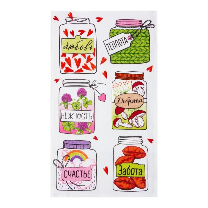 Набор кухонных полотенец Доляна &laquo;Все цветы &laquo;Для тебя&raquo;,&raquo; 35х60 см - 2шт, 100% хл