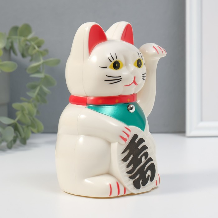 Маятник пластик Маятник пластик "Манэки-нэко белый" от батарейки 1АА 15,5х11х8 см