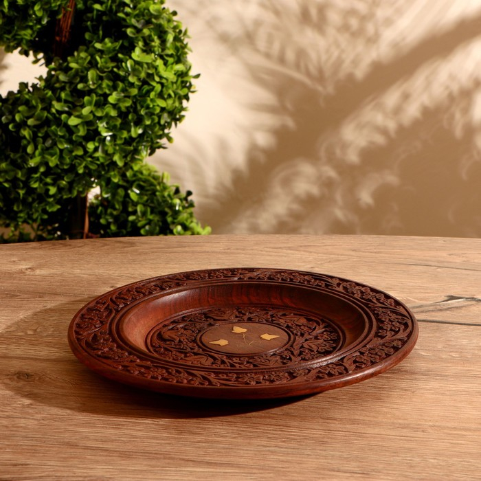 Блюдо "Ветвь" дерево 30,5х30,5х2,5 см   МИКС