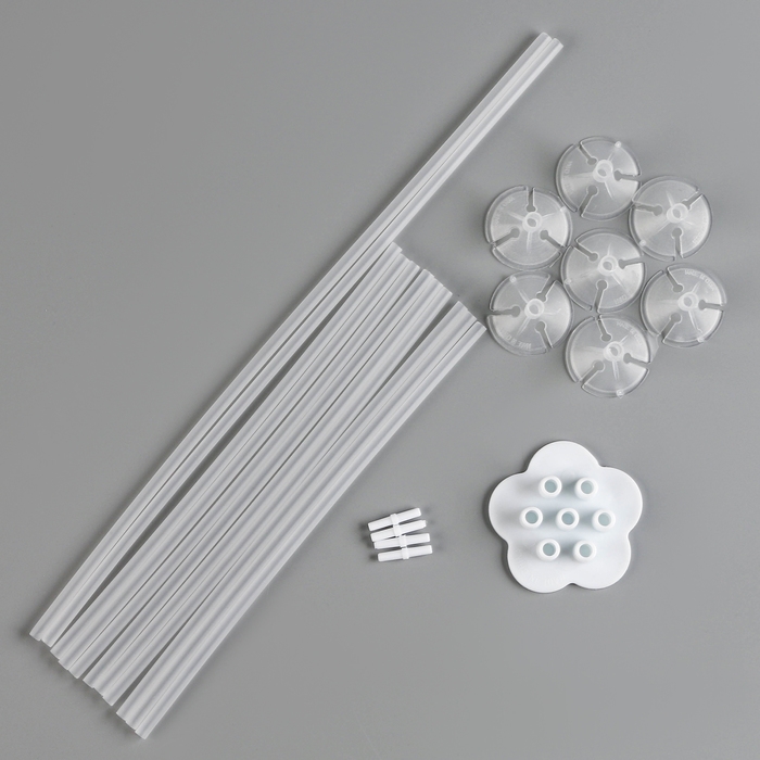 Стойка для воздушных шаров на 7 шаров, основание ромашка, высота 80 см Стойка для воздушных шаров на 7 шаров, основание ромашка, высота 80 см