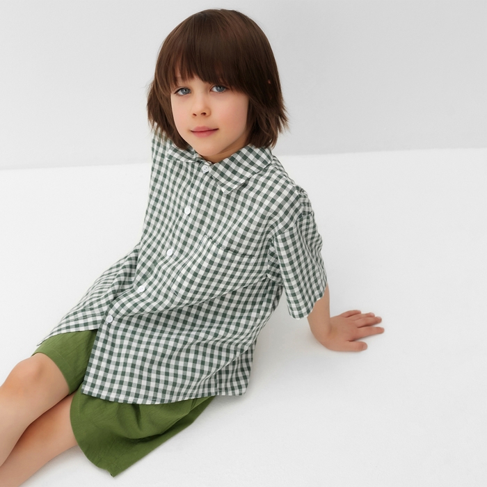 Костюм для мальчика (рубашка и шорты) KAFTAN, р.30 (98-104), зеленый