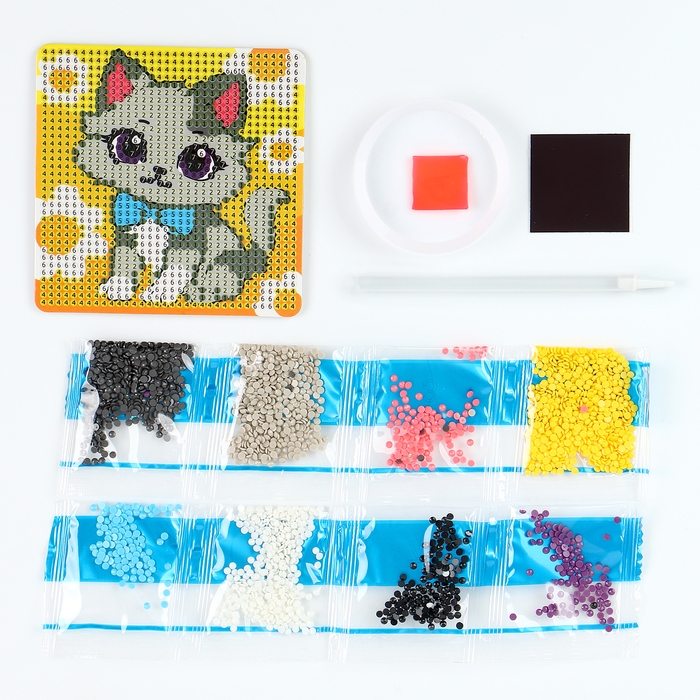 Алмазная мозаика-магнит для детей &laquo;Кошечка&raquo;