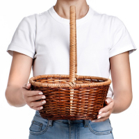 Корзина плетеная, 30х25х12/37 см, бамбук, лоза МИКС Корзина плетеная, 30х25х12/37 см, бамбук, лоза МИКС