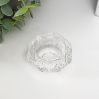 Подсвечник стекло на 1 свечу "Королевский узор" прозрачный 3,5х7,3х7,3 см