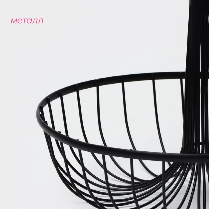 Фруктовница Доляна &laquo;Эстетика&raquo;, 33&times;33&times;30,5 см, цвет чёрный