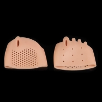 Корректоры - разделители для пальцев ног, на манжете, дышащие, 4 разделителя, силиконовые, 8 &times; 7 см, пара, цвет бежевый