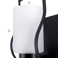 Бра 2070/1 E27 40Вт черный 13х13х22 см