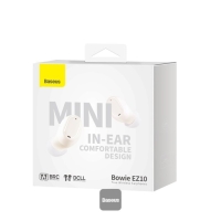 Наушники беспроводные Baseus EZ10, вакуумные, BT 5.3, 40/300 мАч, белые