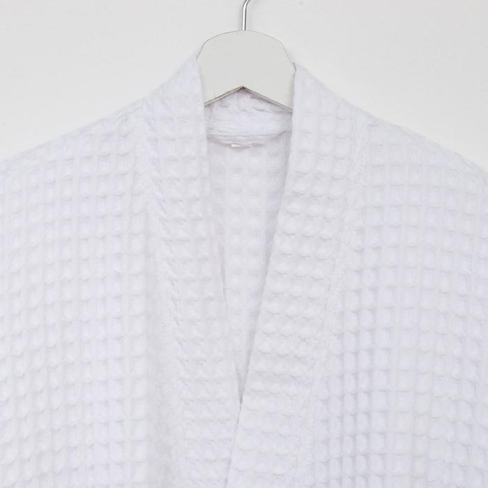 Халат вафельный мужской удлиненный Этель "Boho" размер 46-48, цвет белый, 100% хлопок, 290 г/м2