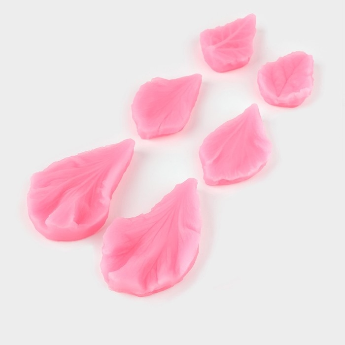 Набор молдов &laquo;Лепесточки&raquo;, силикон, 3 пары, цвет МИКС