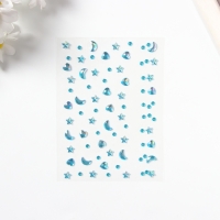 Наклейка пластик стразы "Россыпь" голубая 11х7,8 см Наклейка пластик стразы "Россыпь" голубая 11х7,8 см