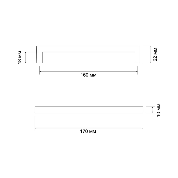 Ручка-скоба CAPPIO SQUARE RSC007, алюминий, м/о 160 мм, цвет черный Ручка-скоба CAPPIO SQUARE RSC007, алюминий, м/о 160 мм, цвет черный