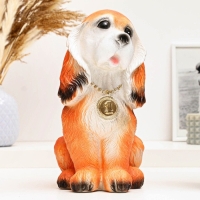 Копилка "Собака с медалью" рыжая, 25см Копилка "Собака с медалью" рыжая, 25см
