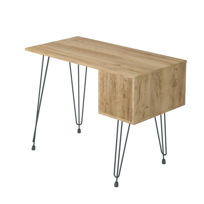 Стол письменный Liverpool, 100x50x73 см, дуб крафт золотой, чёрный