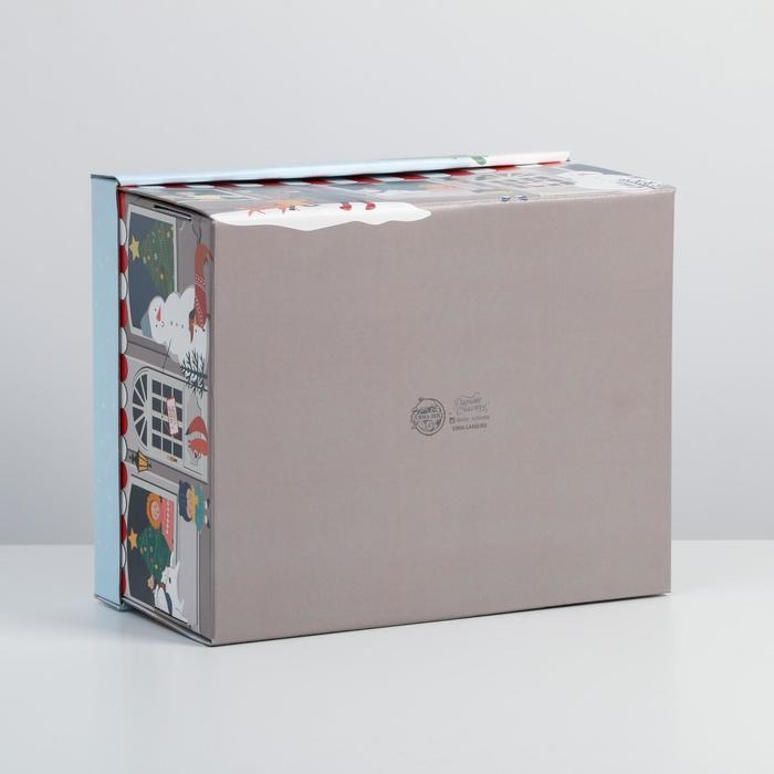 Коробка подарочная новогодняя складная &laquo;Зимний город&raquo;, 31,2 х 25,6 х 16,1 см, Новый год