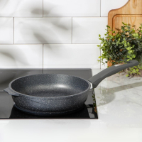 Сковорода &laquo;Гранит&raquo;, d=24 см, пластиковая ручка, антипригарное покрытие, цвет серый