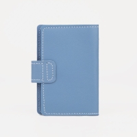 Визитница на кнопке, 26 карт, цвет голубой