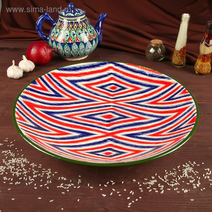 Ляган круглый Риштанская Керамика, 41см МИКС Ляган круглый Риштанская Керамика, 41см МИКС