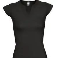 Футболка женская с оригинальным V-обр. вырезом Mint 170, черная, размер L