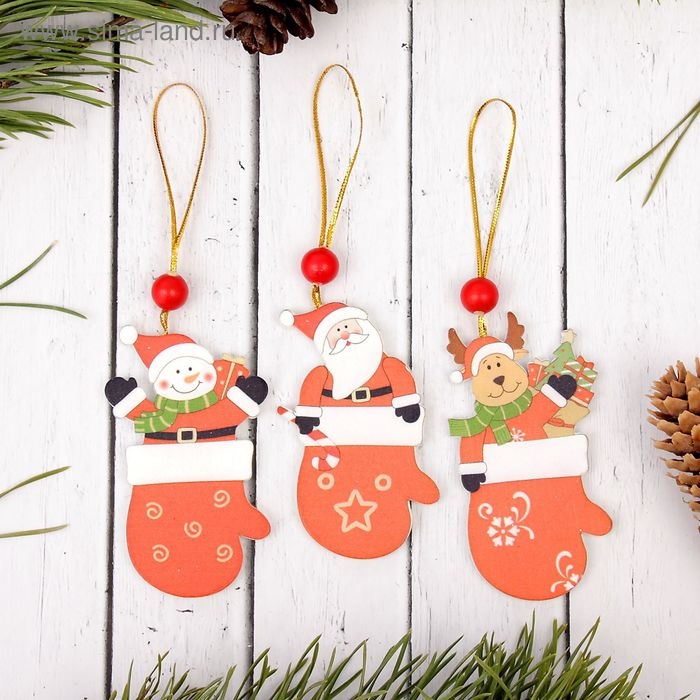 Подвеска новогодняя &laquo;Варежка с сюрпризом&raquo;, МИКС, односторонняя