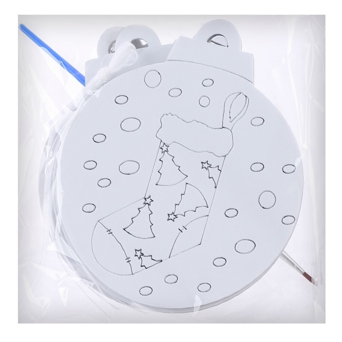 Ёлочное украшение под раскраску &laquo;Ёлки&raquo; 4 шт., кисть