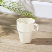 Кружка фарфоровая Доляна &laquo;Эстет&raquo;, 220 мл, цвет белый