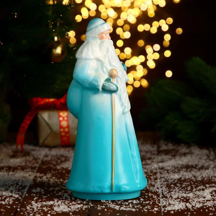 Дед Мороз пластик 25х10,5 см, бирюзовый Дед Мороз пластик 25х10,5 см, бирюзовый