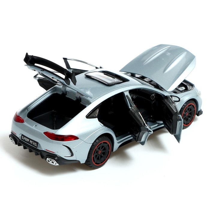 Машина металлическая «Купе», 1:24, открываются двери, капот, багажник, инерция, цвет серый Машина металлическая «Купе», 1:24, открываются двери, капот, багажник, инерция, цвет серый