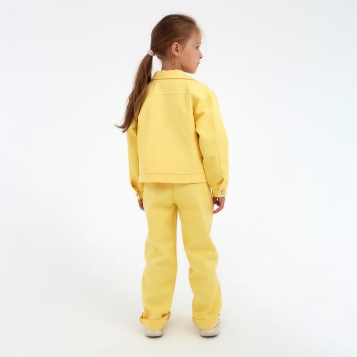 Джинсы для девочки MINAKU: Casual collection KIDS, цвет лимонный, рост 128 см Джинсы для девочки MINAKU: Casual collection KIDS, цвет лимонный, рост 128 см
