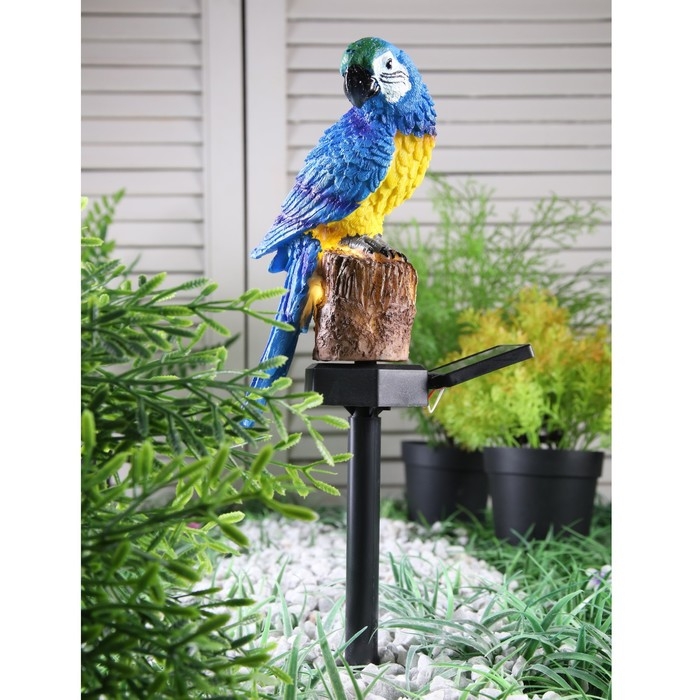 Садовый светильник на солнечной батарее &laquo;Синий Ара&raquo;, 45 см, 1 LED, свечение тёплое белое