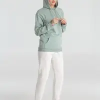 Толстовка с капюшоном унисекс Hoodie, серо-зеленая, размер S