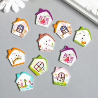 Пуговицы дерево для творчества 2 прокола "Домик - весна" набор 10 шт 2,5х2,5 см Пуговицы дерево для творчества 2 прокола "Домик - весна" набор 10 шт 2,5х2,5 см