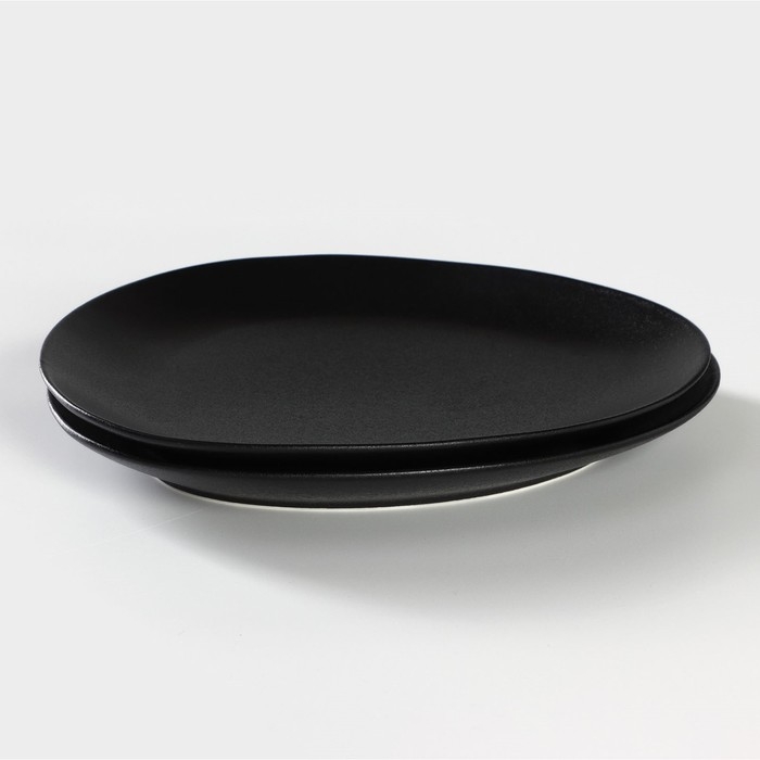 Набор тарелок фарфоровых Magistro Carbon, 26&times;23 см, цвет чёрный