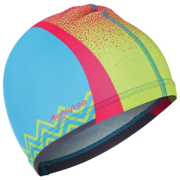 Шапочка для плавания детская ONLYTOP, тканевая, обхват 46-52 см