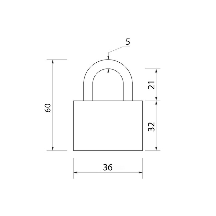 Замок навесной тип 14, 36х60 мм, 3 ключа Замок навесной тип 14, 36х60 мм, 3 ключа
