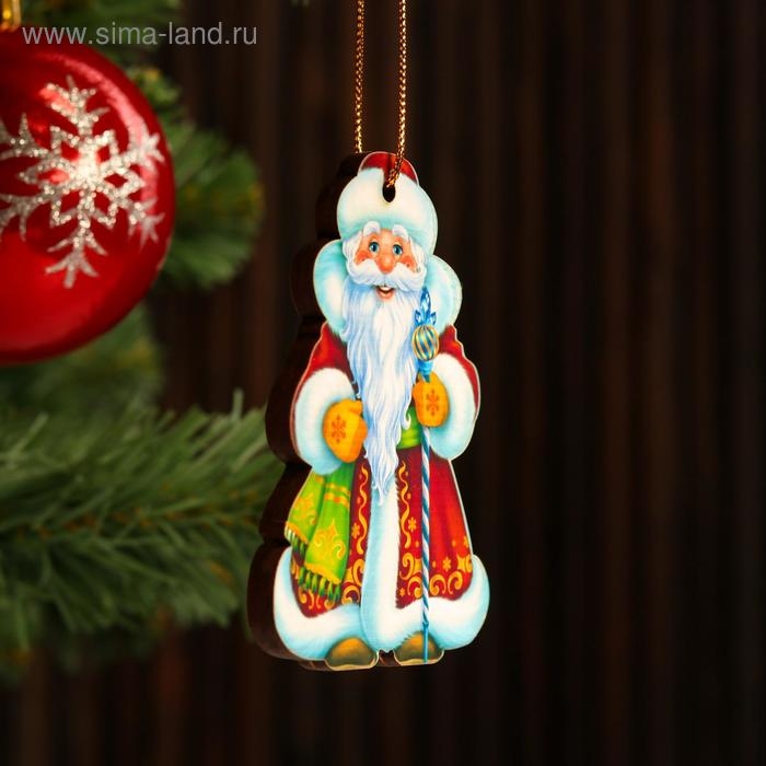 Игрушка на ёлку "Дед мороз", 9,5х7см