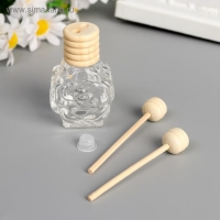 Диффузор стекло с палочками для ароматической эссенции "Роза" 8 мл 5,5х3,3х2,2 см