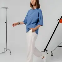 Футболка оверсайз Vozduh 2.0, синяя, размер XL/ XXL