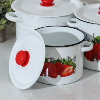 Набор кастрюль &laquo;Клубника садовая&raquo;, 3 предмета: 3,5 л, 5,5 л, 8 л, индукция