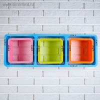 Набор настенных полок 1+3, разноцветные (большая 75*26см, 3 малых 20*20см)