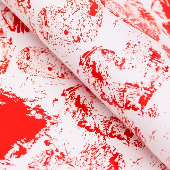 Бумага упаковочная глянцевая Бумага упаковочная глянцевая "Сердечки" , 100 х 70 см, 1 шт.